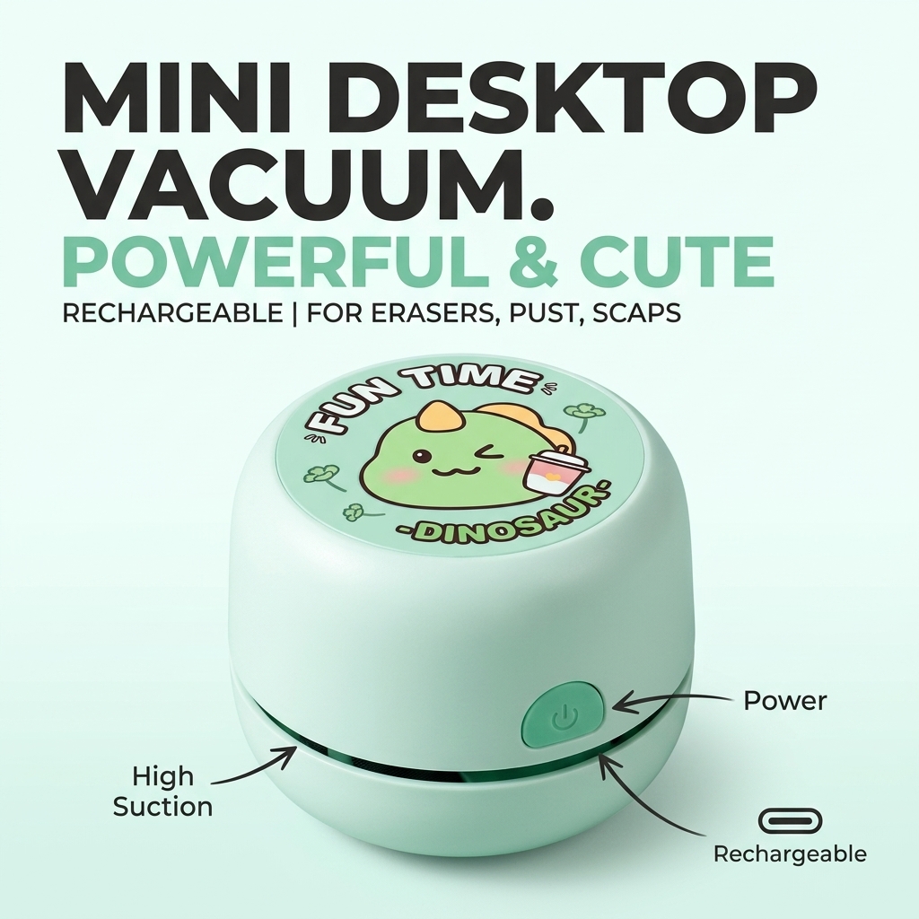 Mini Desktop Vacuum Cleaner For Eraser Dust - Desktop-Staubsauger, Mini, wiederaufladbar, kabellos, tragbar, Handstaubsauger,